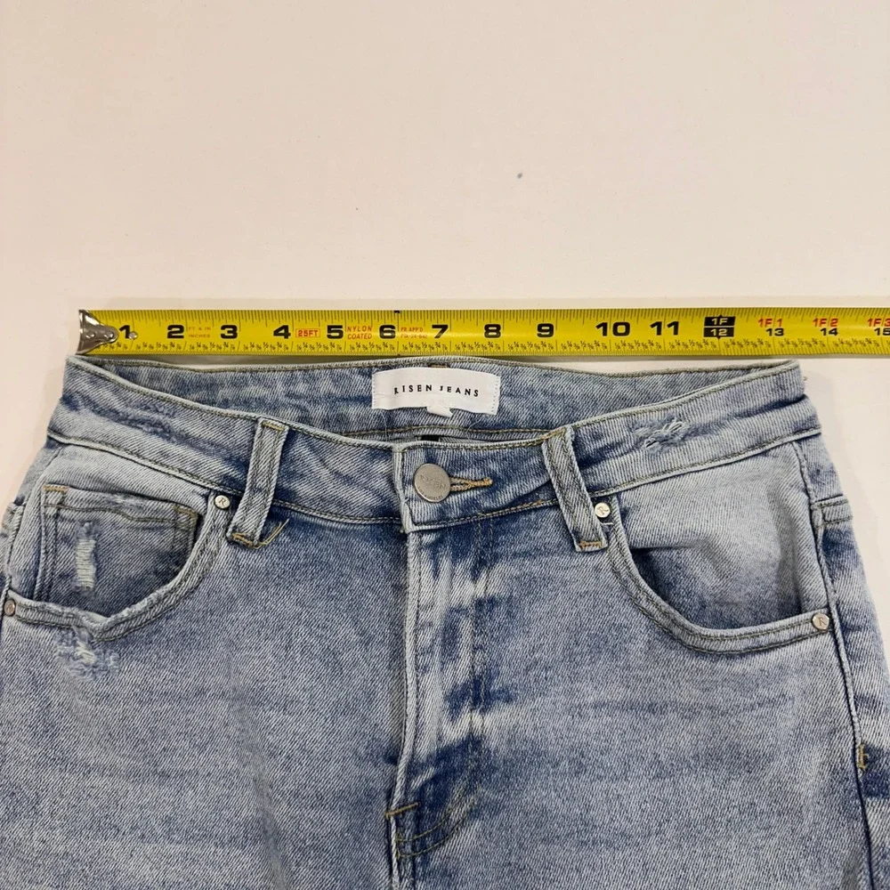 Risen High Rise Wide Leg Jeans Womens Size 7/28‎ Light Wash Distressed | Boho